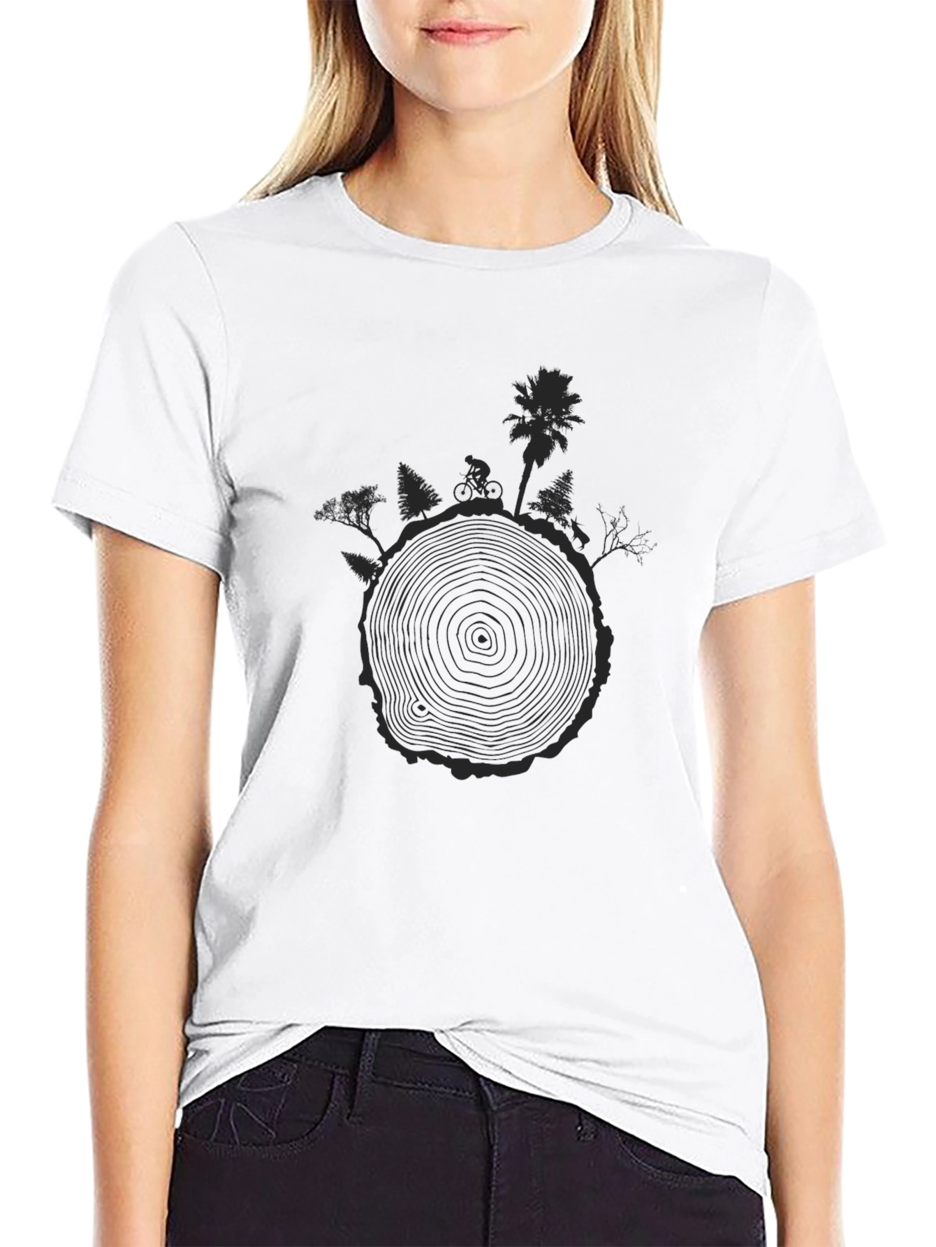 Nature Rings Graphic Tee - Black Cotton T-Shirt