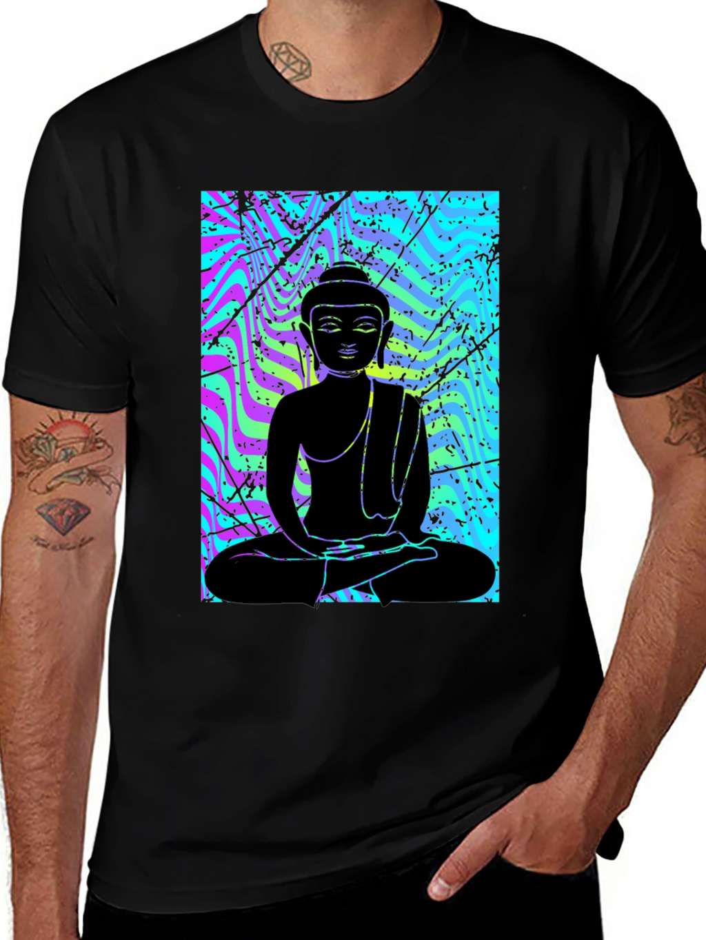 Buddha Black Graphic T-Shirt - Meditative Style