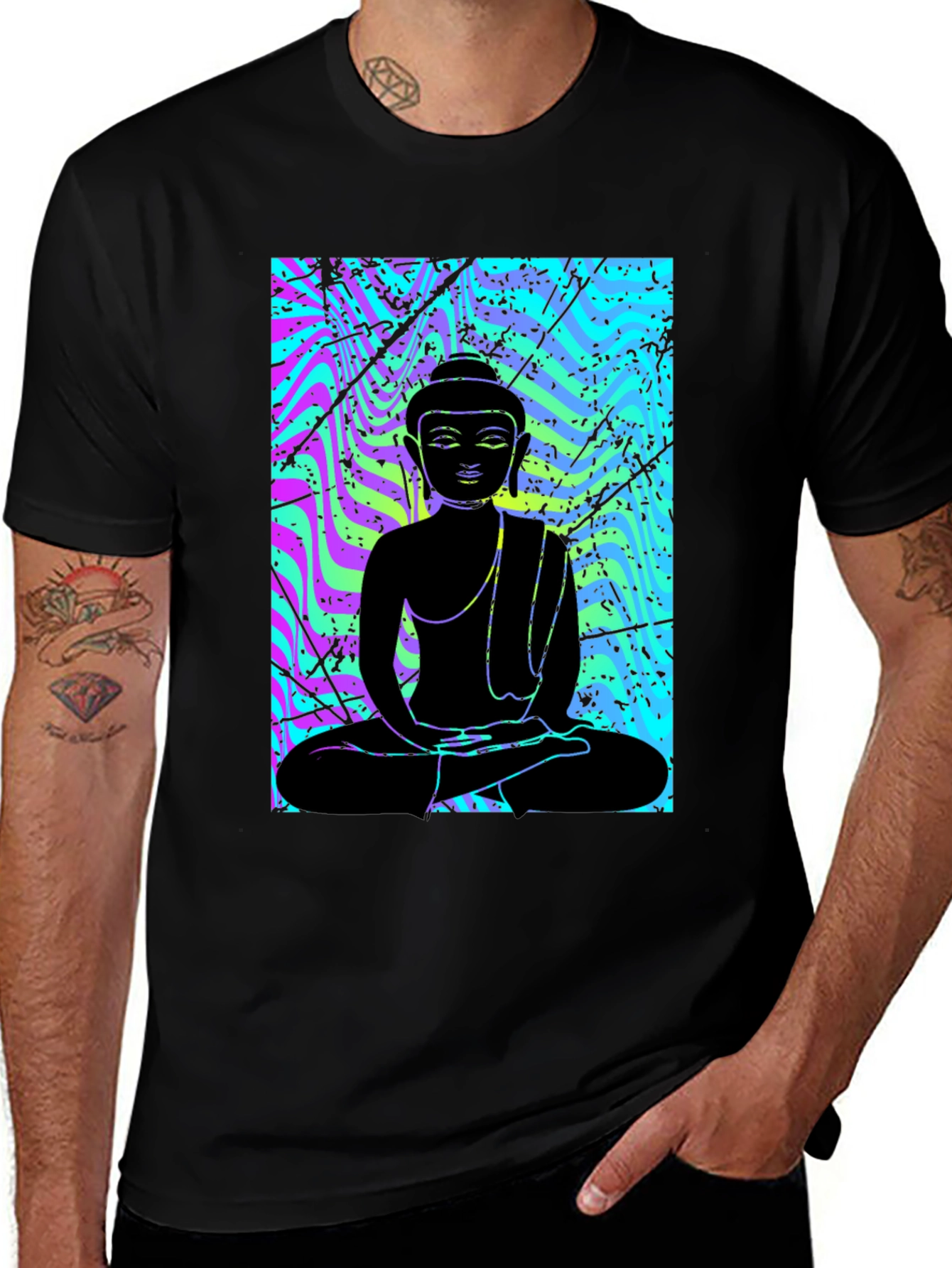 Buddha Black Graphic T-Shirt - Meditative Style