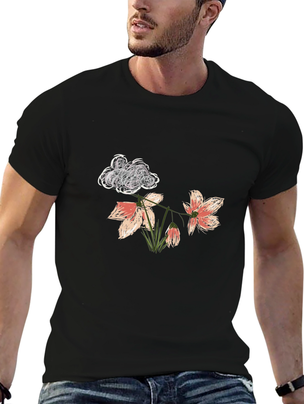 Floral Cloud T-Shirt - Stylish Graphic Tee
