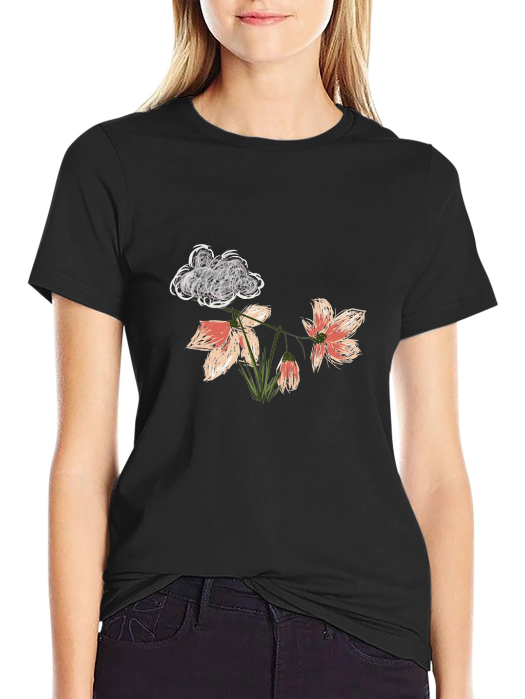 Floral Cloud T-Shirt - Stylish Graphic Tee