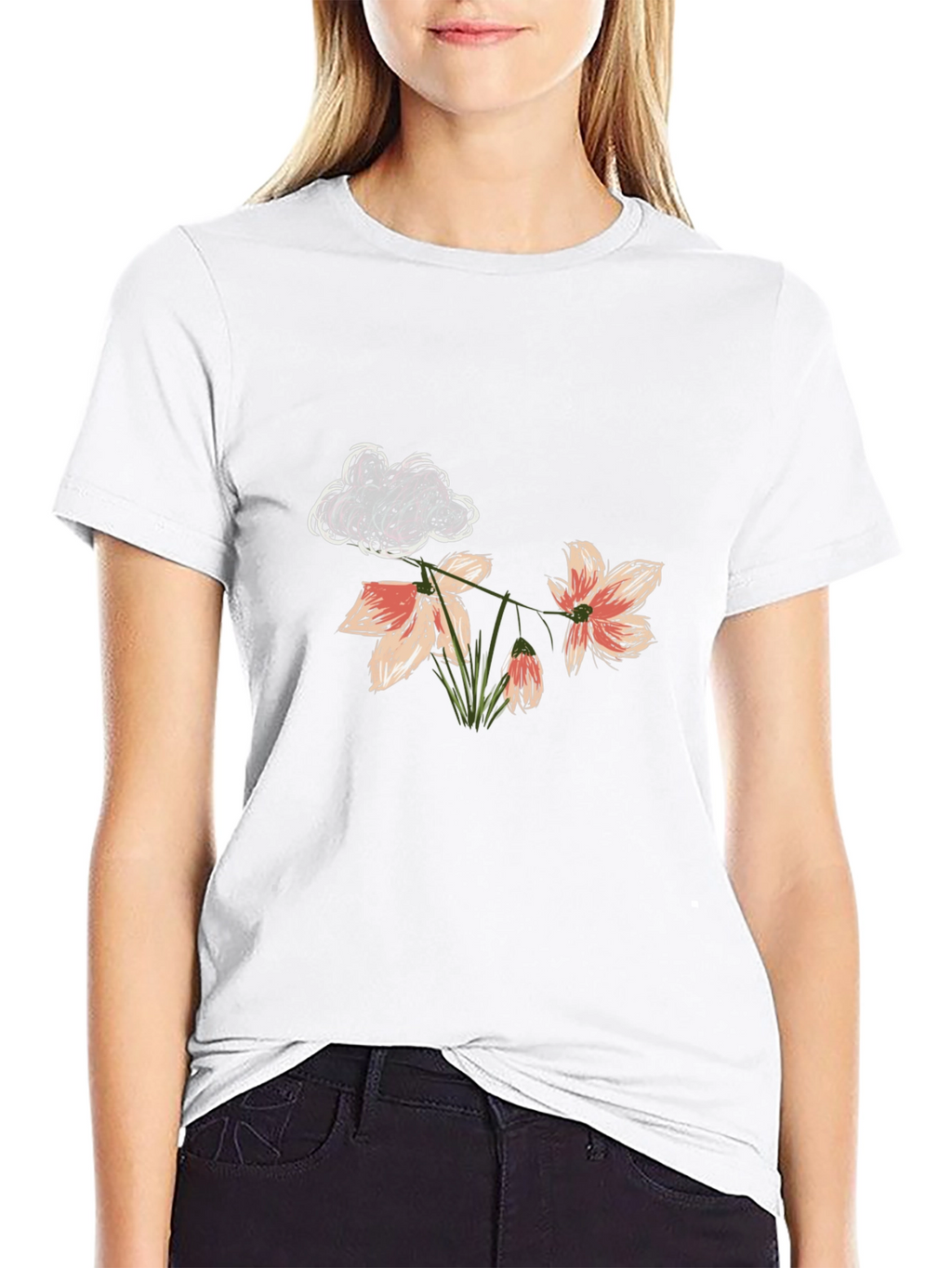 Floral Cloud T-Shirt - Stylish Graphic Tee