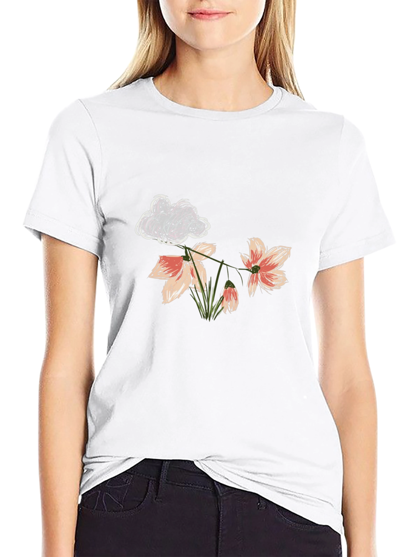 Floral Cloud T-Shirt - Stylish Graphic Tee