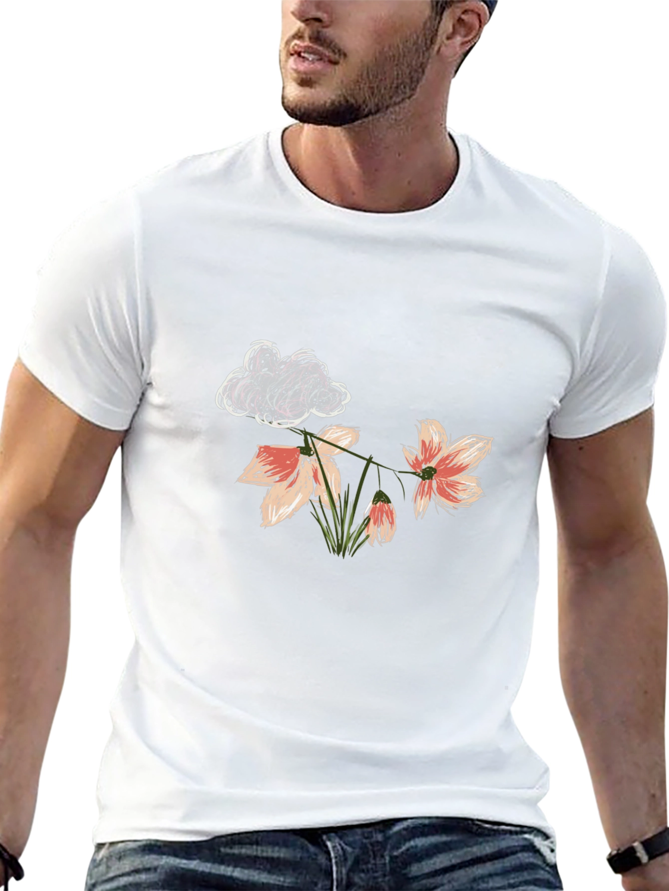 Floral Cloud T-Shirt - Stylish Graphic Tee