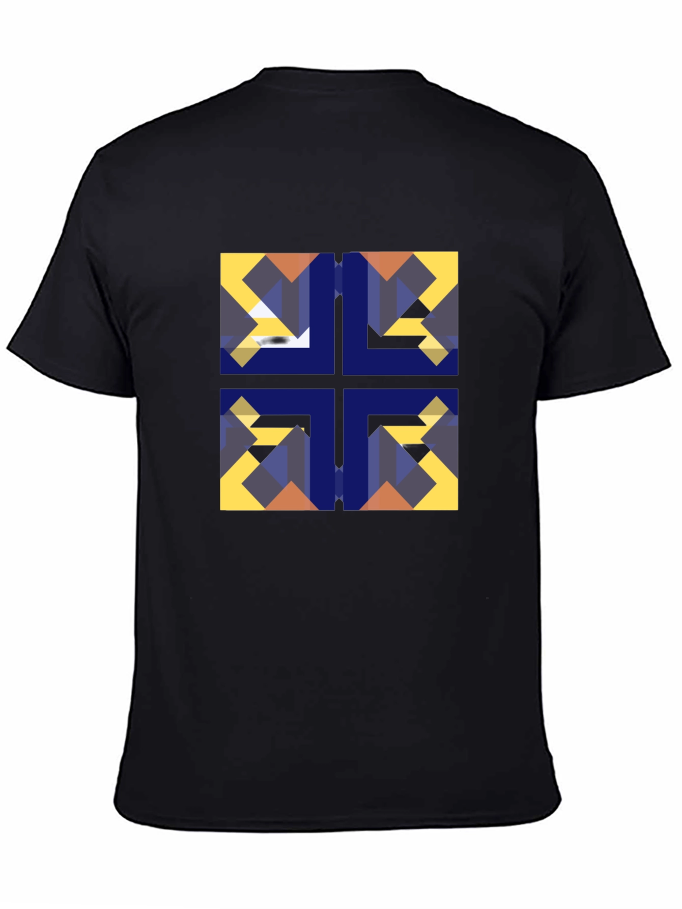 Geometric Mosaic Black Tee