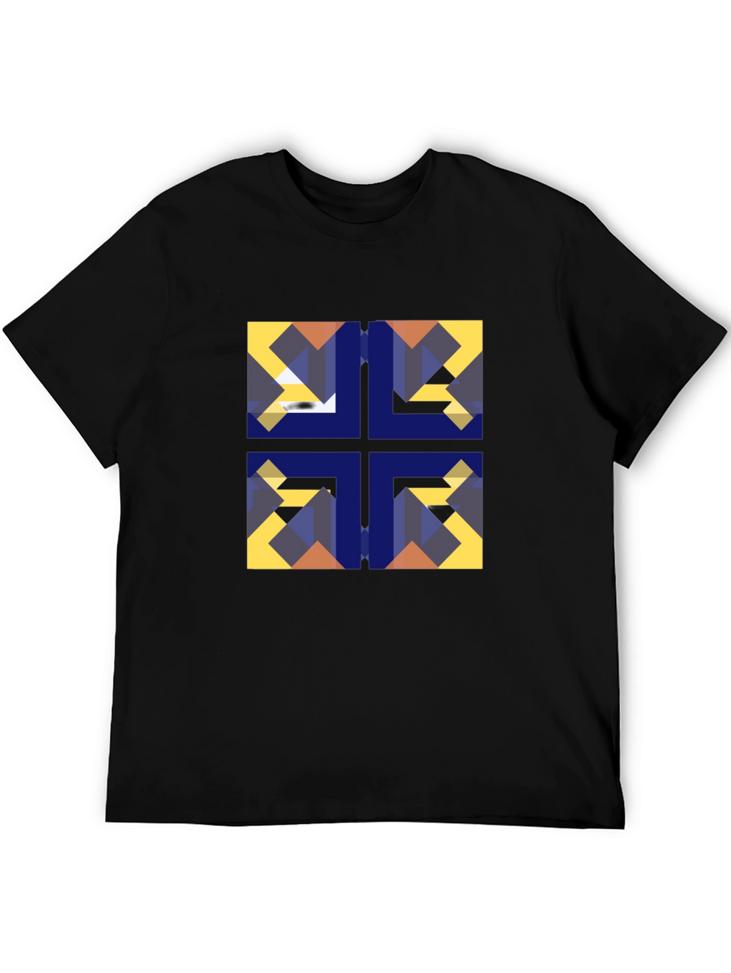 Geometric Mosaic Black Tee
