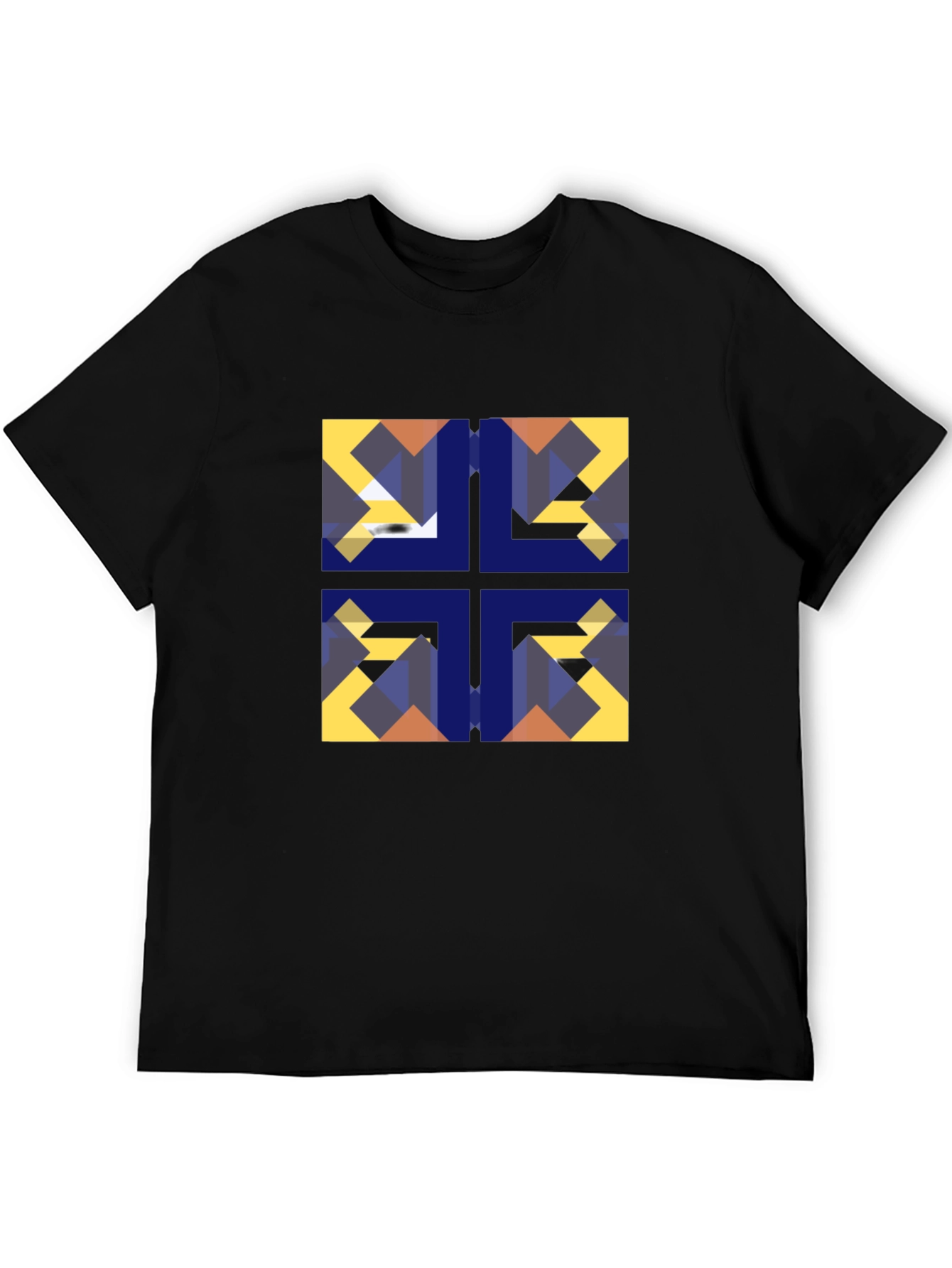Geometric Mosaic Black Tee