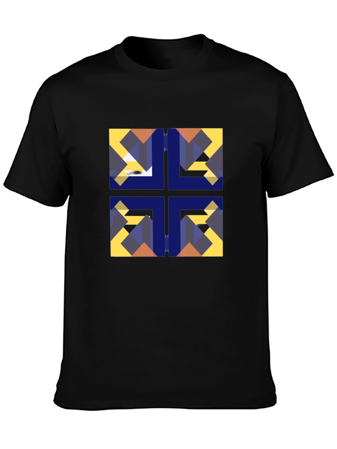 Geometric Mosaic Black Tee