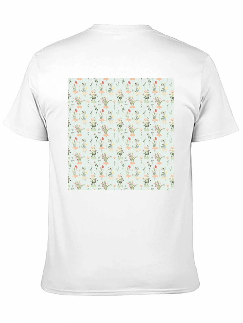 Floral Pattern Black T-Shirt
