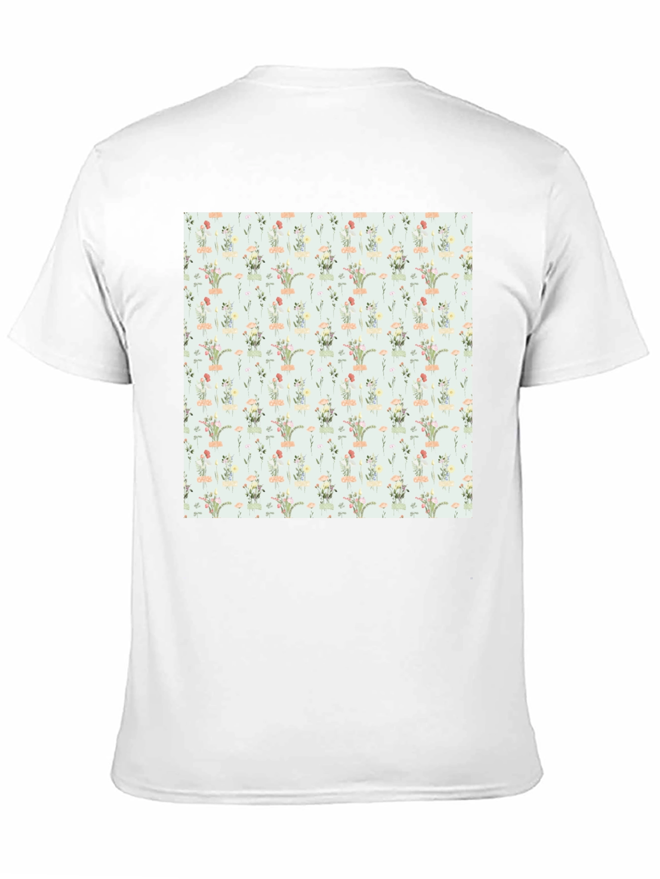 Floral Pattern Black T-Shirt