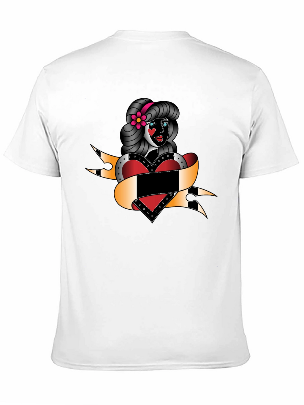 Retro Tattoo Girl Black T-Shirt