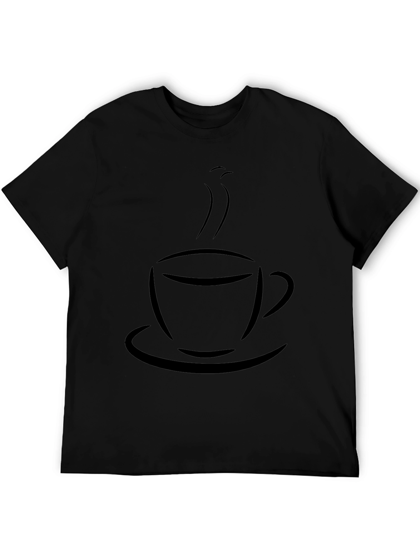 Coffee Cup Graphic T-Shirt - Solid Black Tee