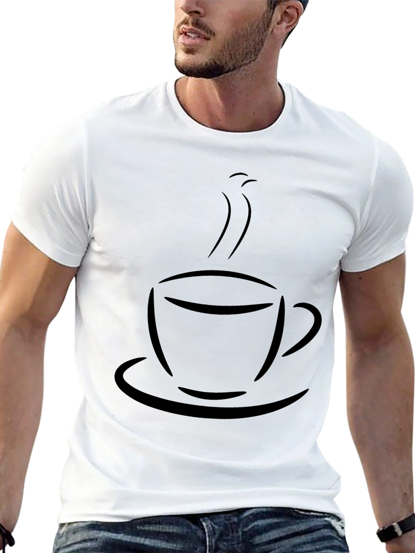 Coffee Cup Graphic T-Shirt - Solid Black Tee