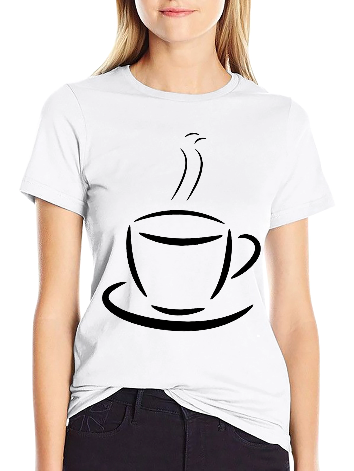Coffee Cup Graphic T-Shirt - Solid Black Tee