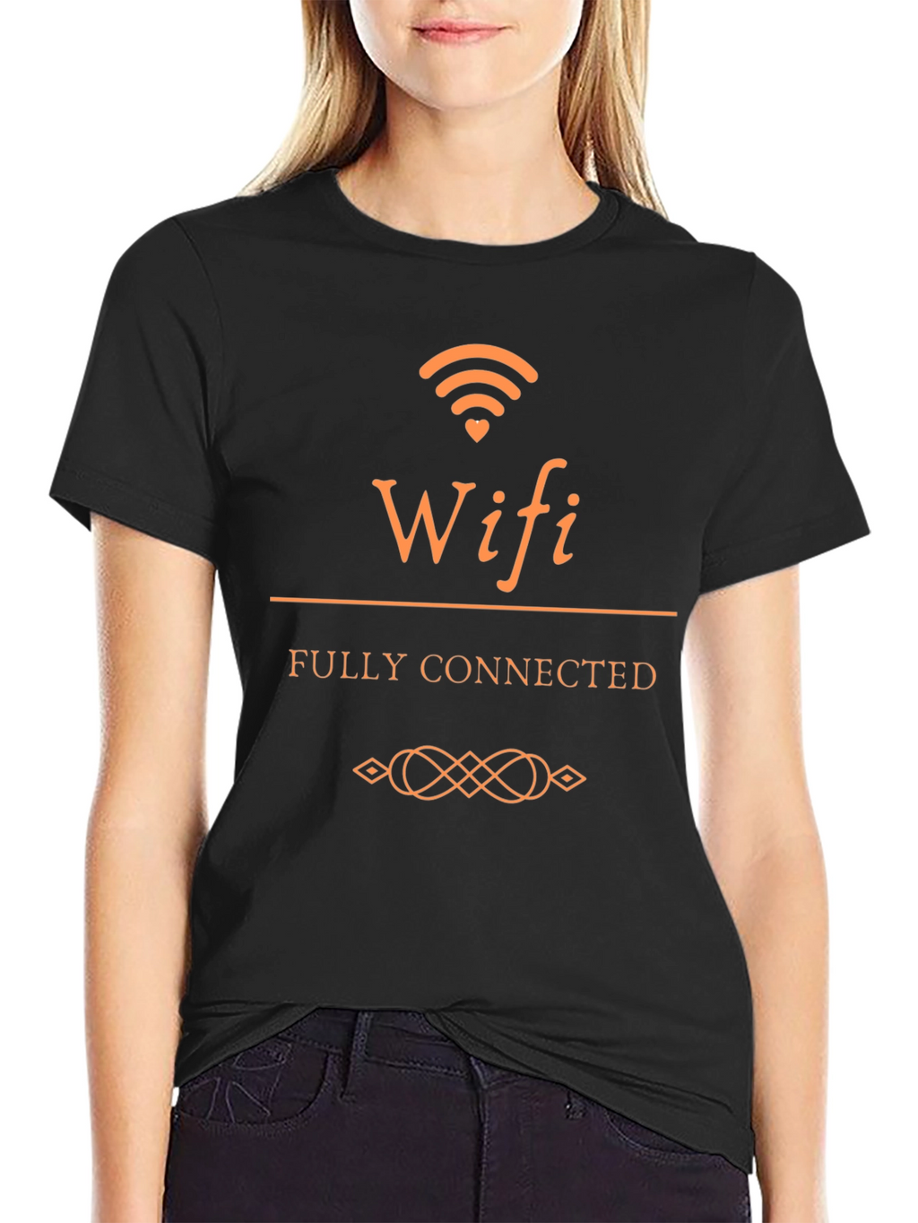 Wifi Fully Connected Black T-Shirt