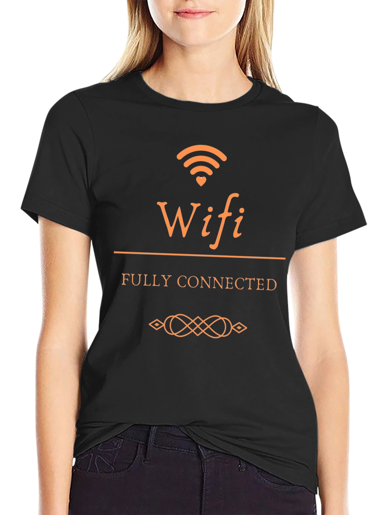 Wifi Fully Connected Black T-Shirt