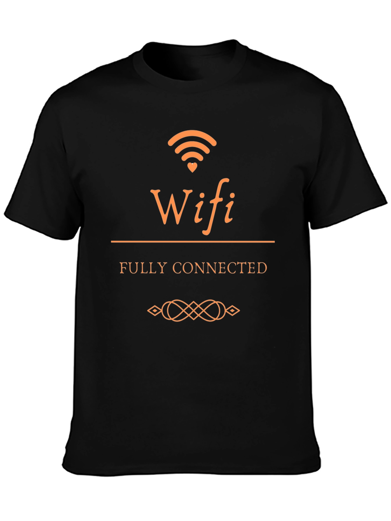 Wifi Fully Connected Black T-Shirt