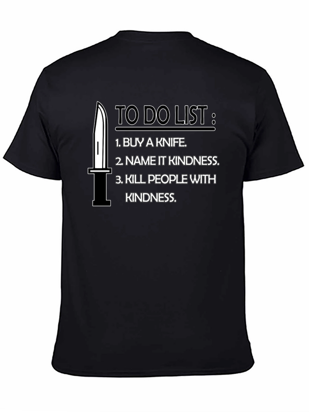 Humorous To-Do List Black T-Shirt