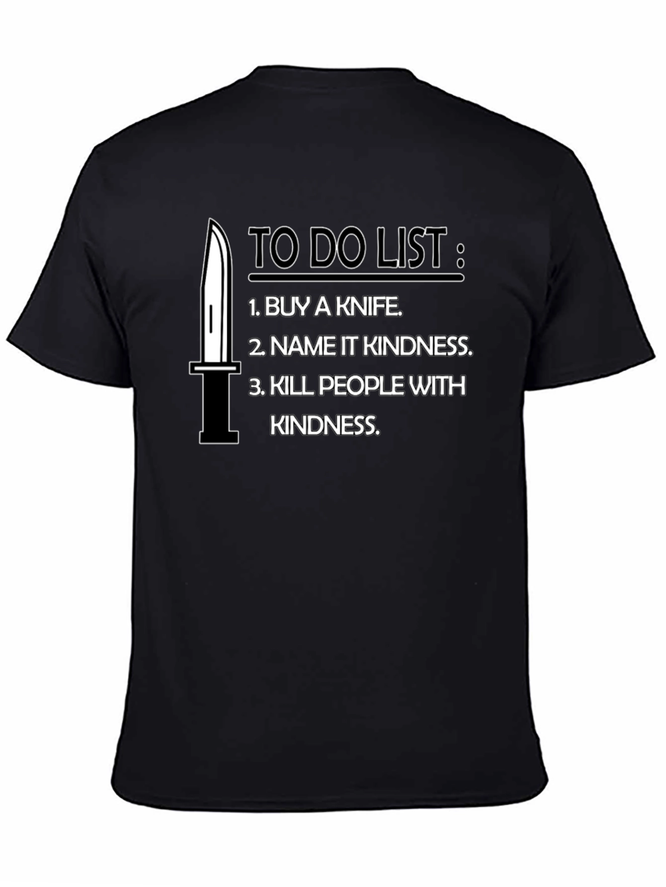 Humorous To-Do List Black T-Shirt