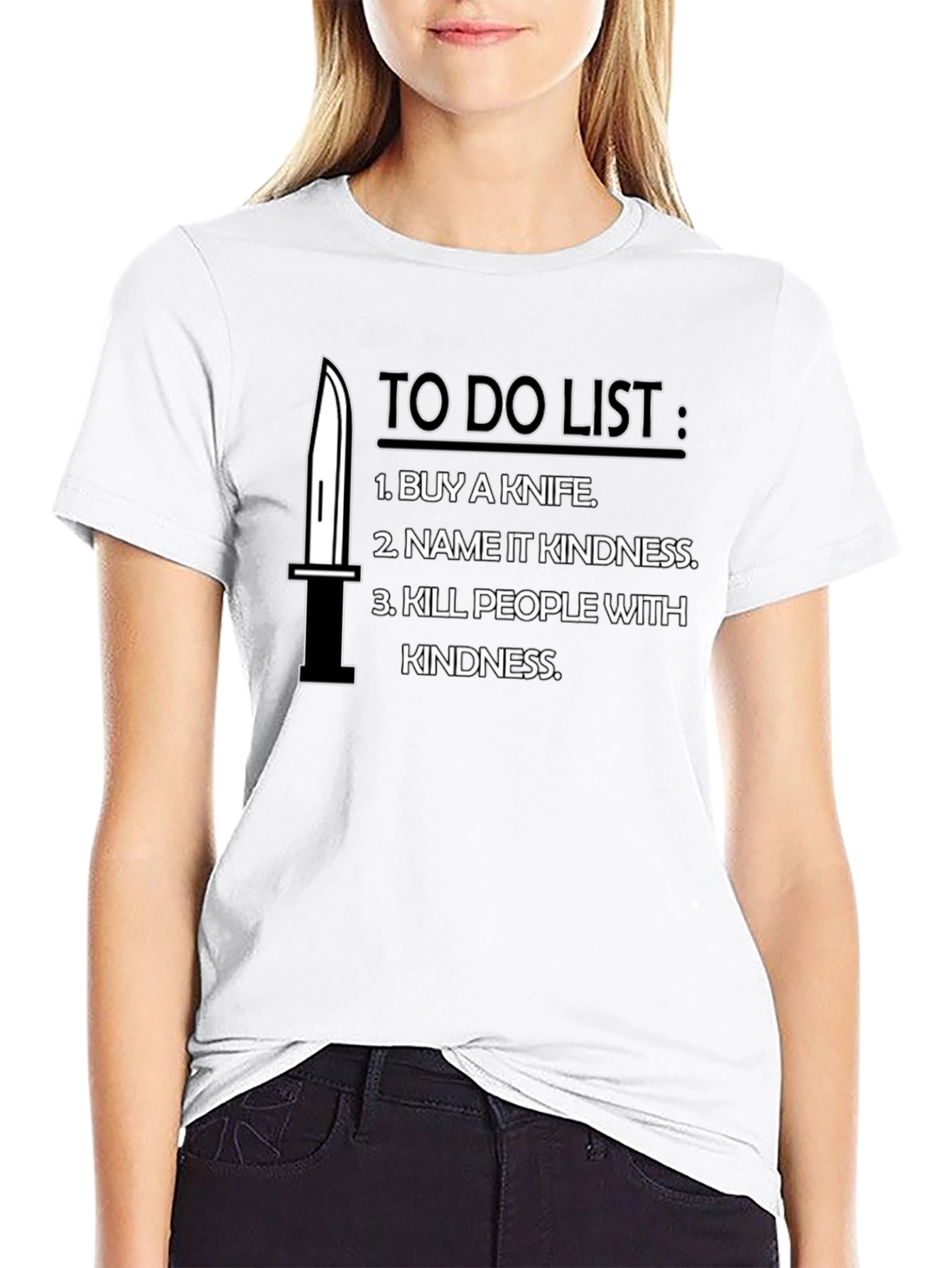 Humorous To-Do List Black T-Shirt