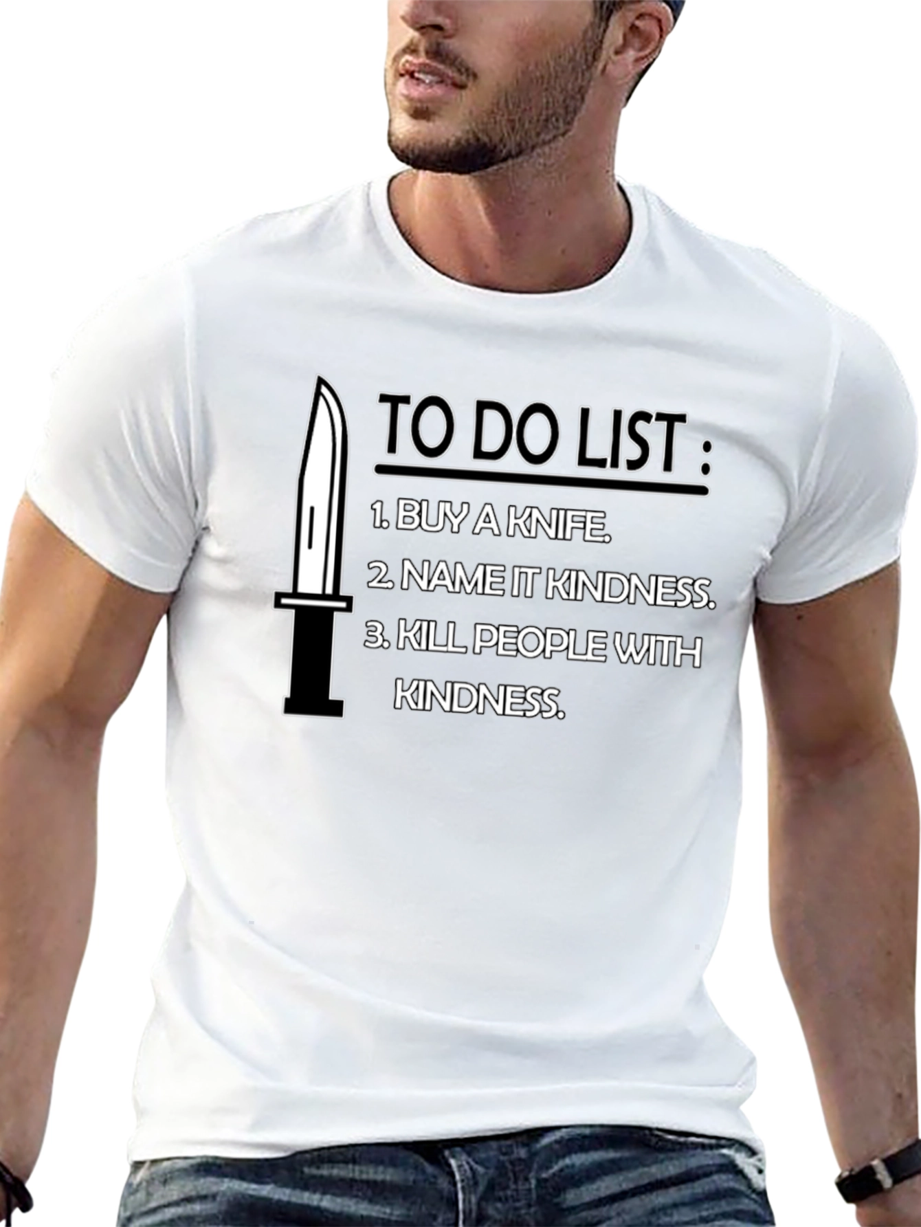 Humorous To-Do List Black T-Shirt