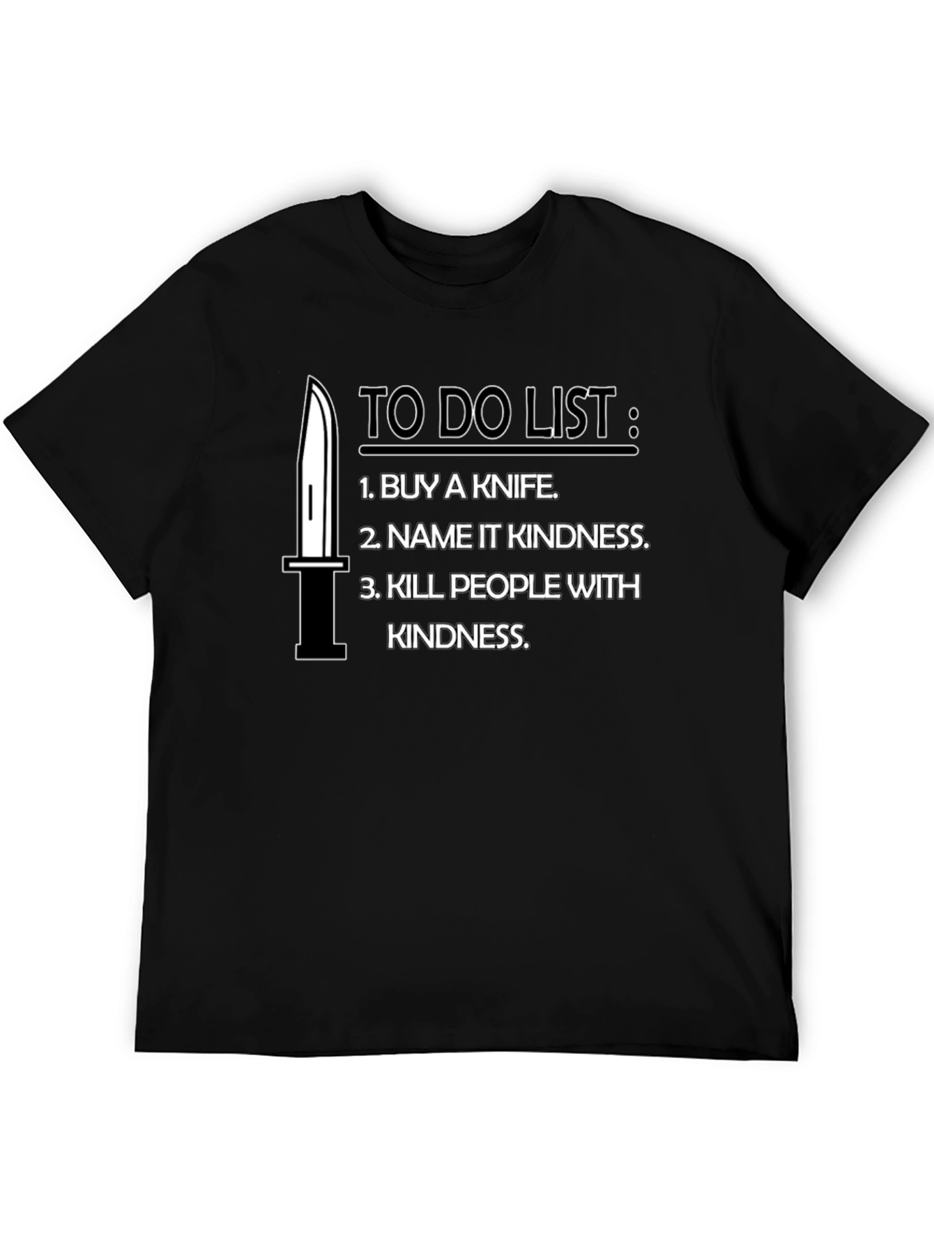 Humorous To-Do List Black T-Shirt