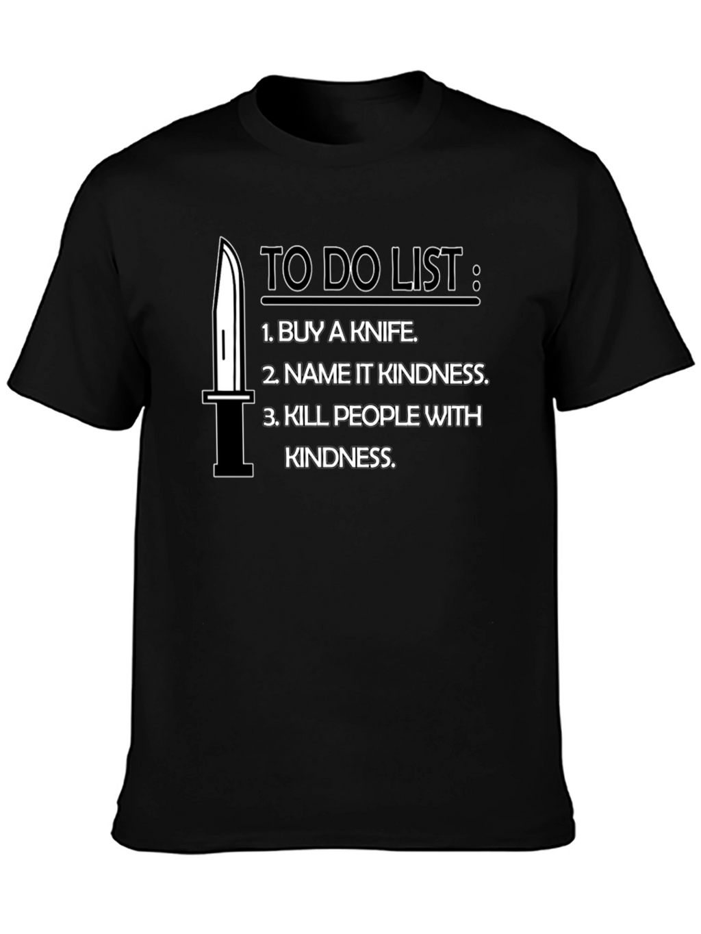 Humorous To-Do List Black T-Shirt