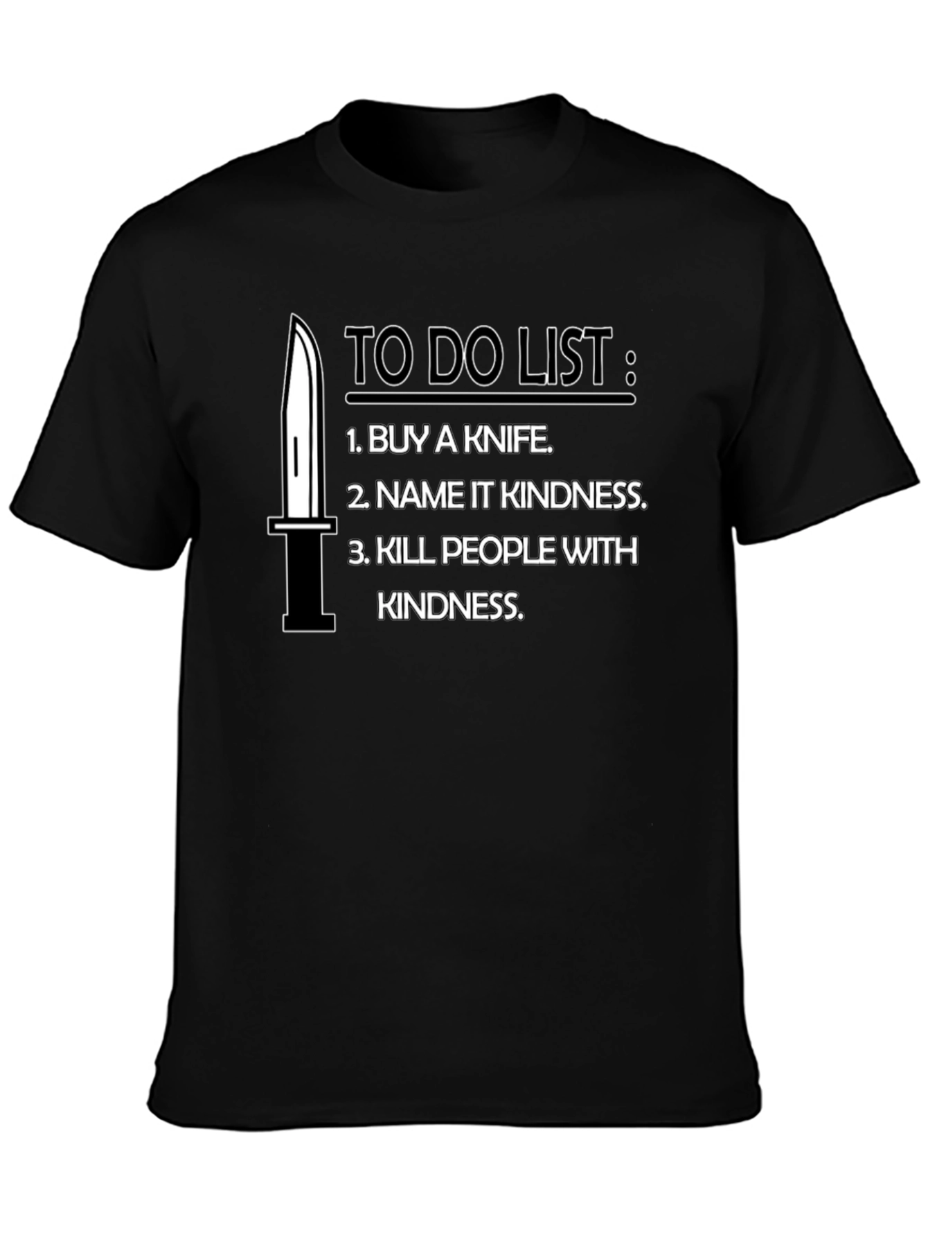 Humorous To-Do List Black T-Shirt