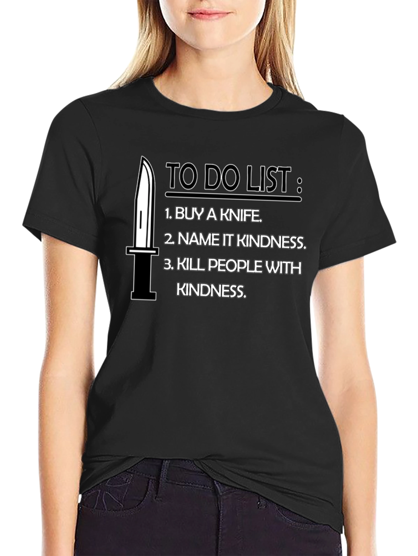 Humorous To-Do List Black T-Shirt