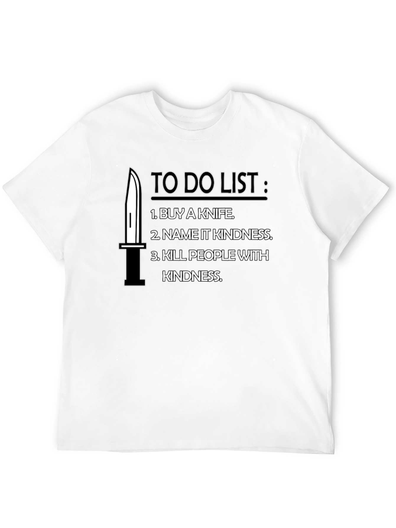 Humorous To-Do List Black T-Shirt