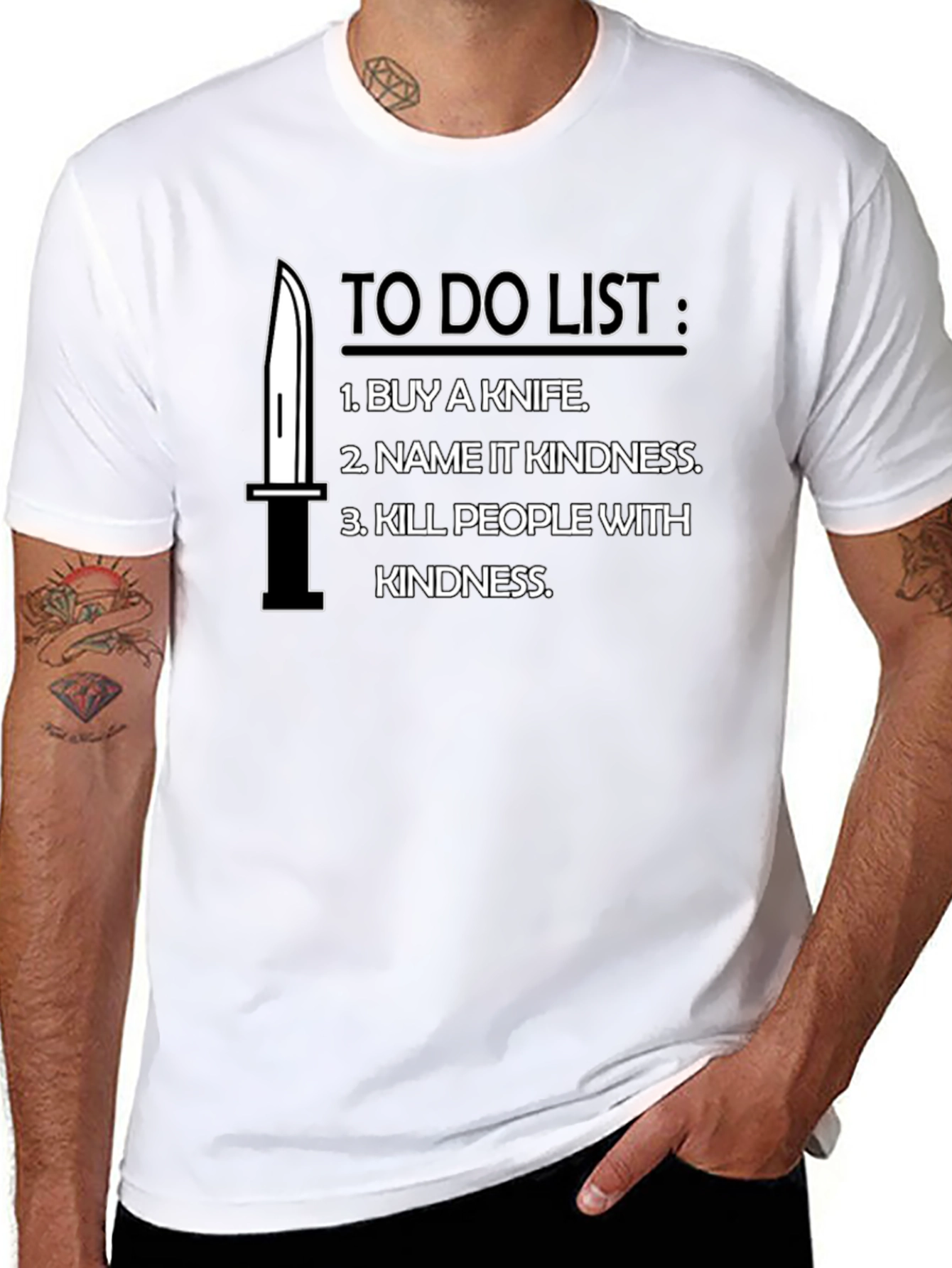 Humorous To-Do List Black T-Shirt