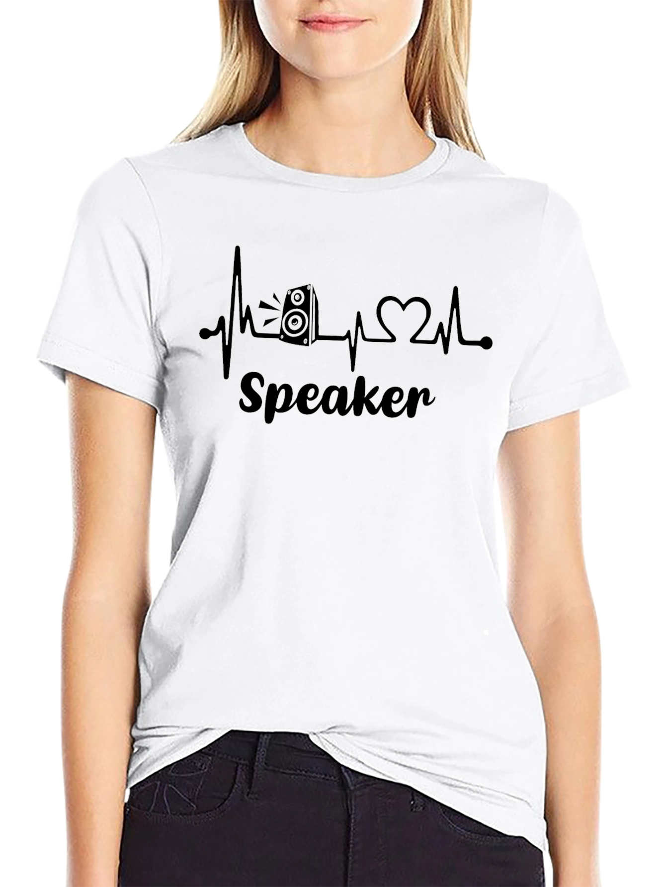 Speaker Heartbeat T-Shirt - Music Lover Tee