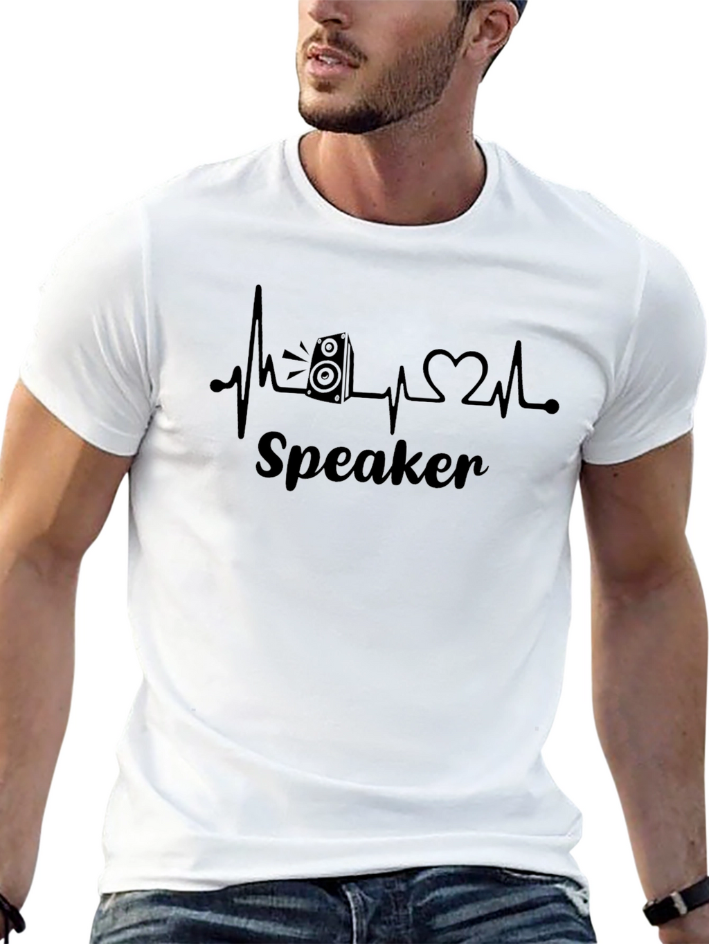 Speaker Heartbeat T-Shirt - Music Lover Tee