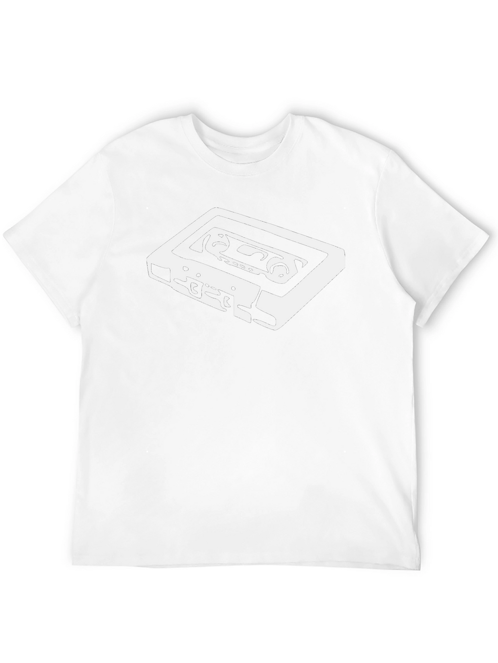 Retro Cassette Tape Graphic Tee - Black Cotton T-Shirt