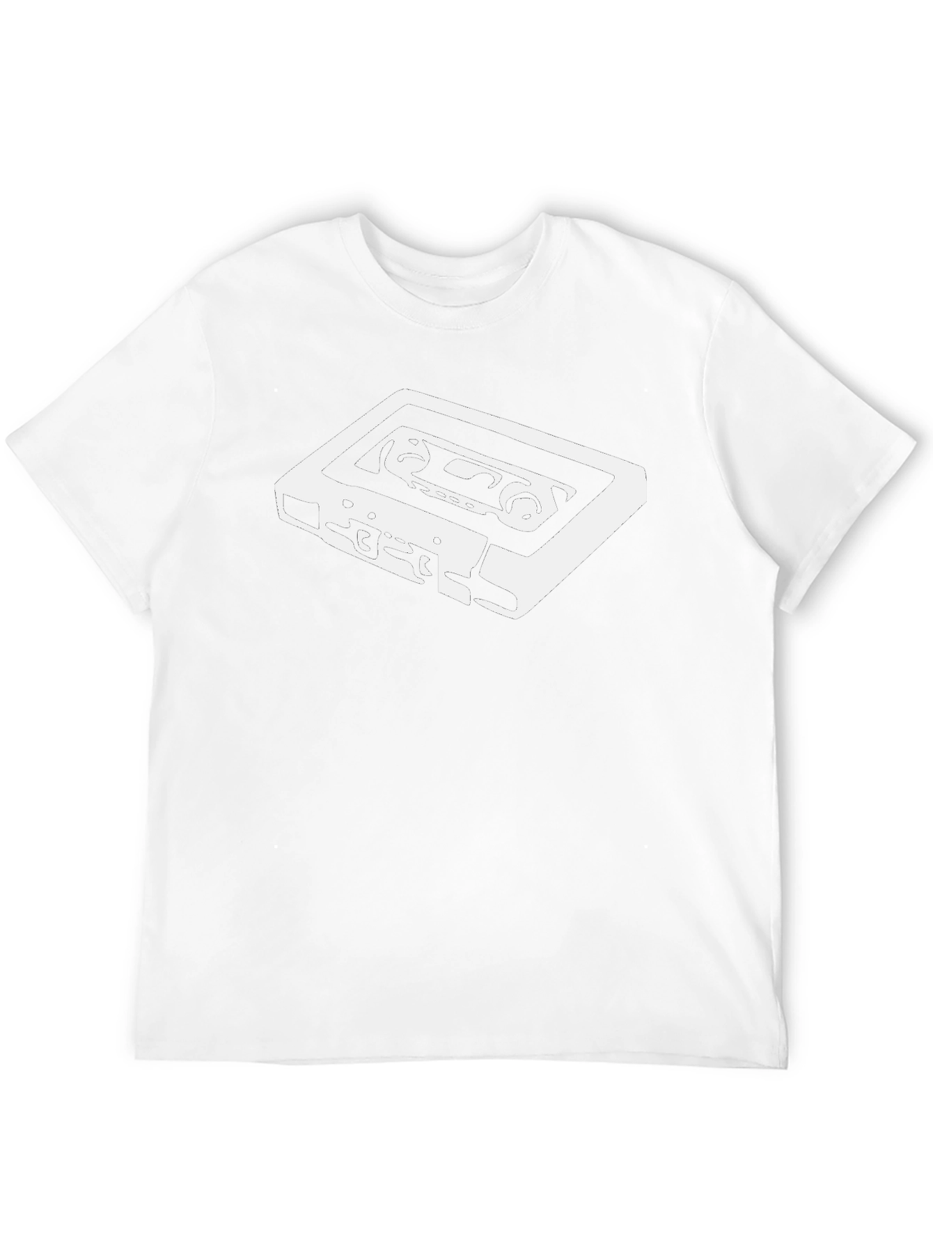 Retro Cassette Tape Graphic Tee - Black Cotton T-Shirt