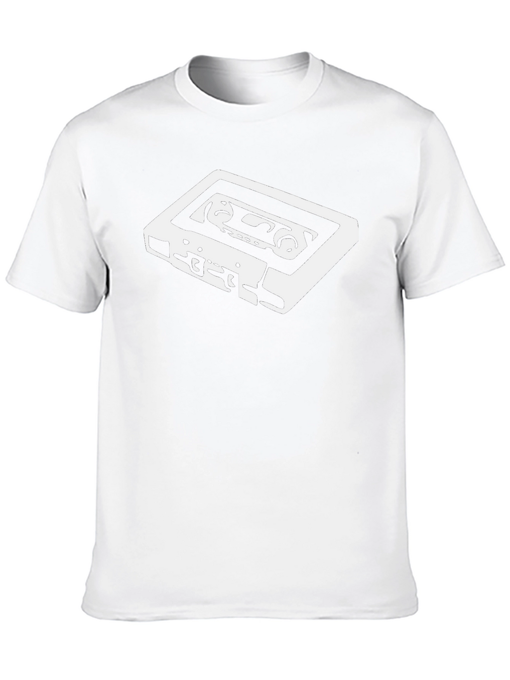 Retro Cassette Tape Graphic Tee - Black Cotton T-Shirt