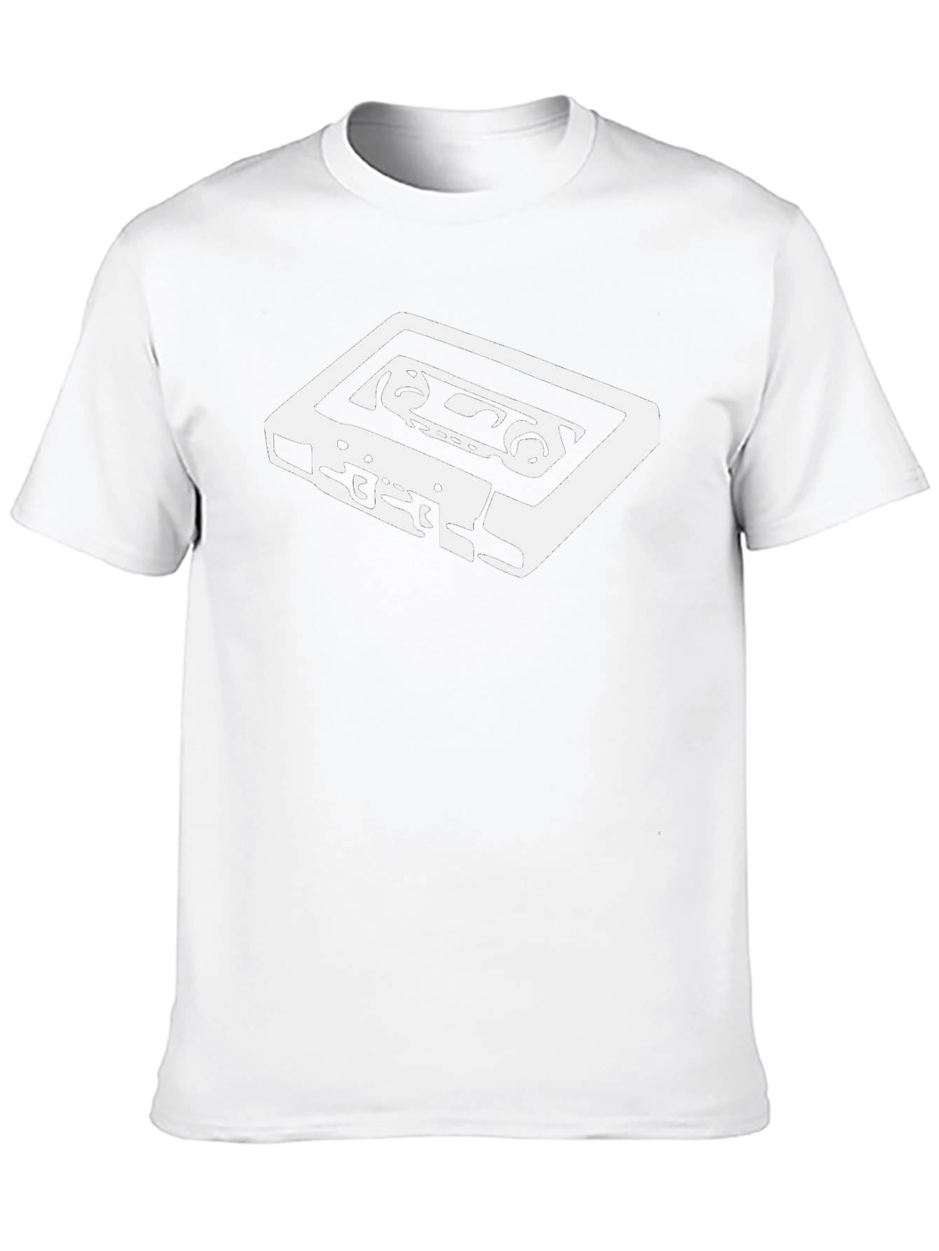 Retro Cassette Tape Graphic Tee - Black Cotton T-Shirt