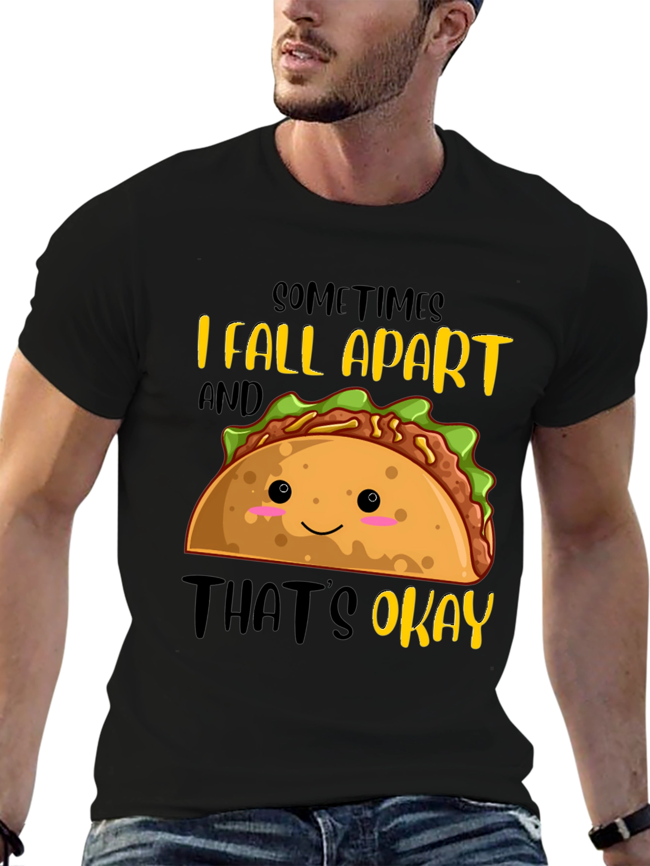 Funny Taco Graphic T-Shirt - Sometimes I Fall Apart