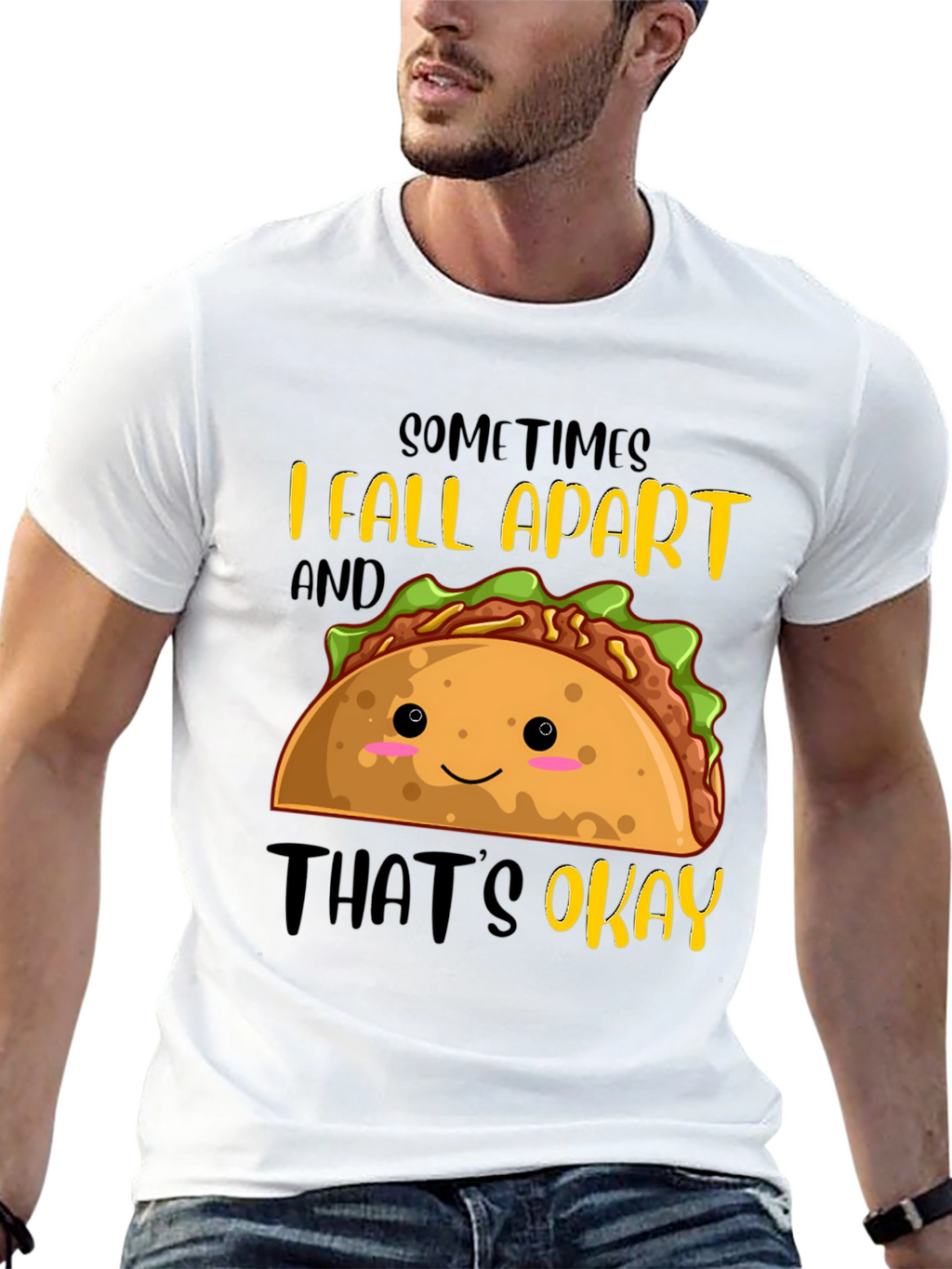 Funny Taco Graphic T-Shirt - Sometimes I Fall Apart