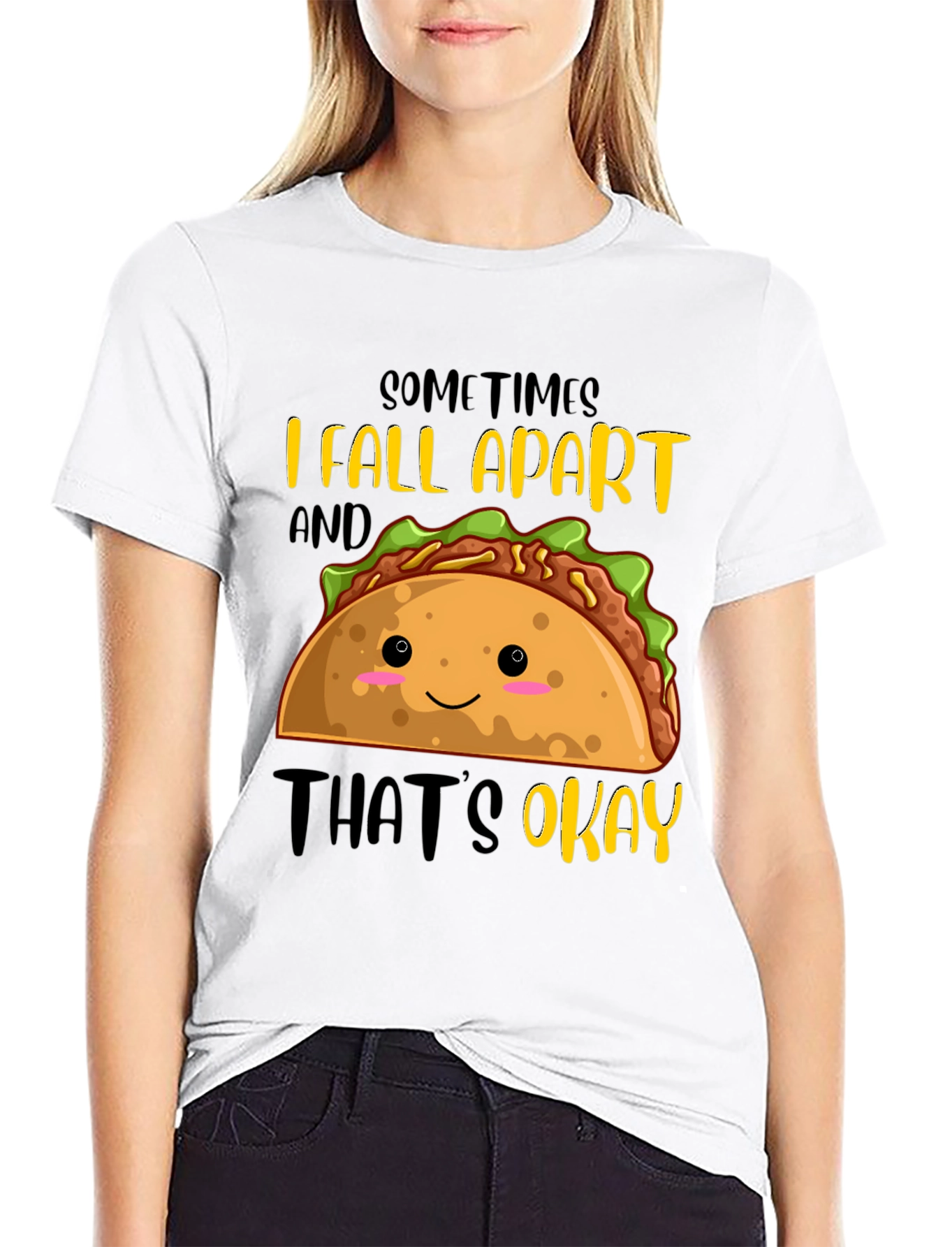 Funny Taco Graphic T-Shirt - Sometimes I Fall Apart
