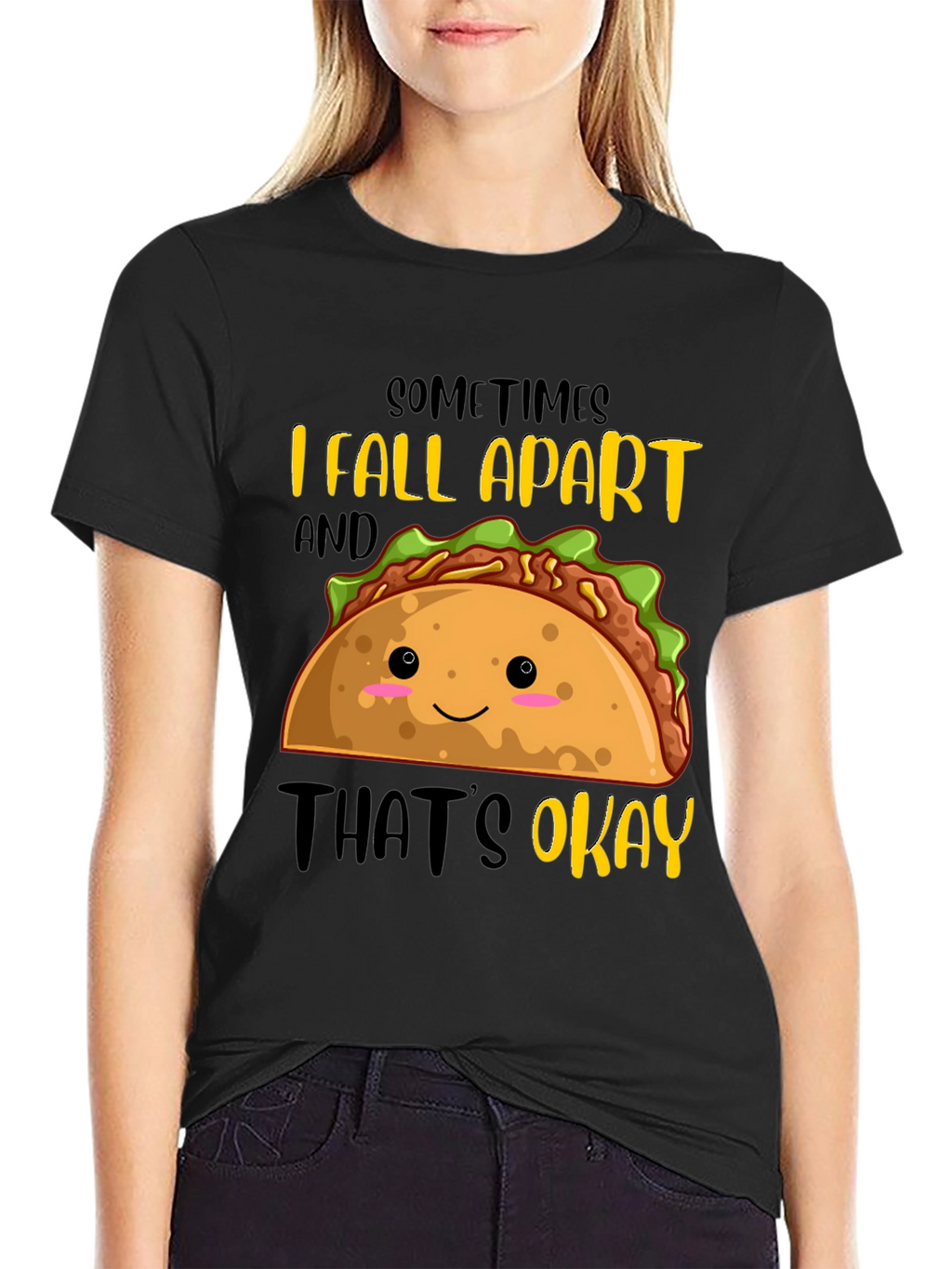 Funny Taco Graphic T-Shirt - Sometimes I Fall Apart