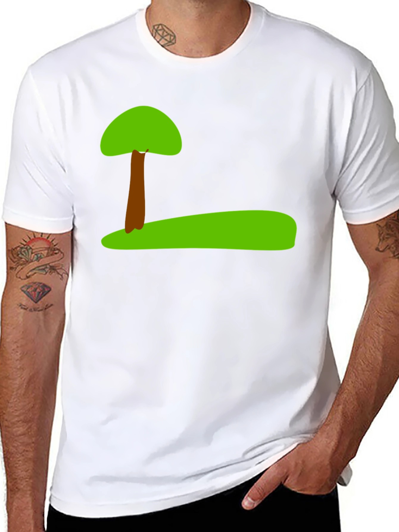 Nature Tree Graphic Black T-Shirt
