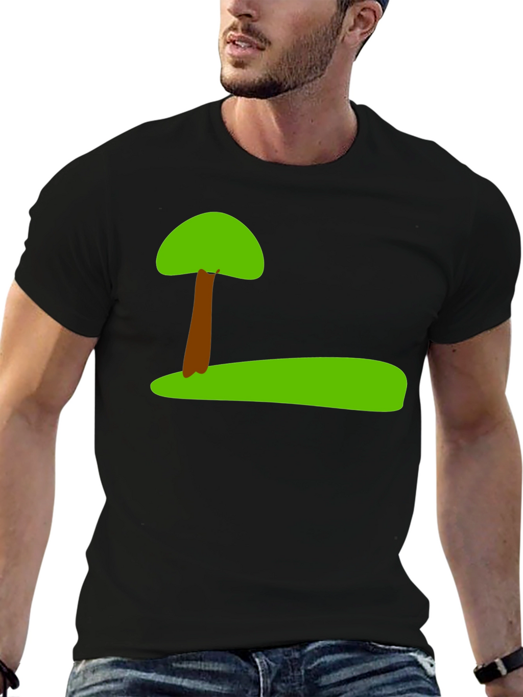 Nature Tree Graphic Black T-Shirt