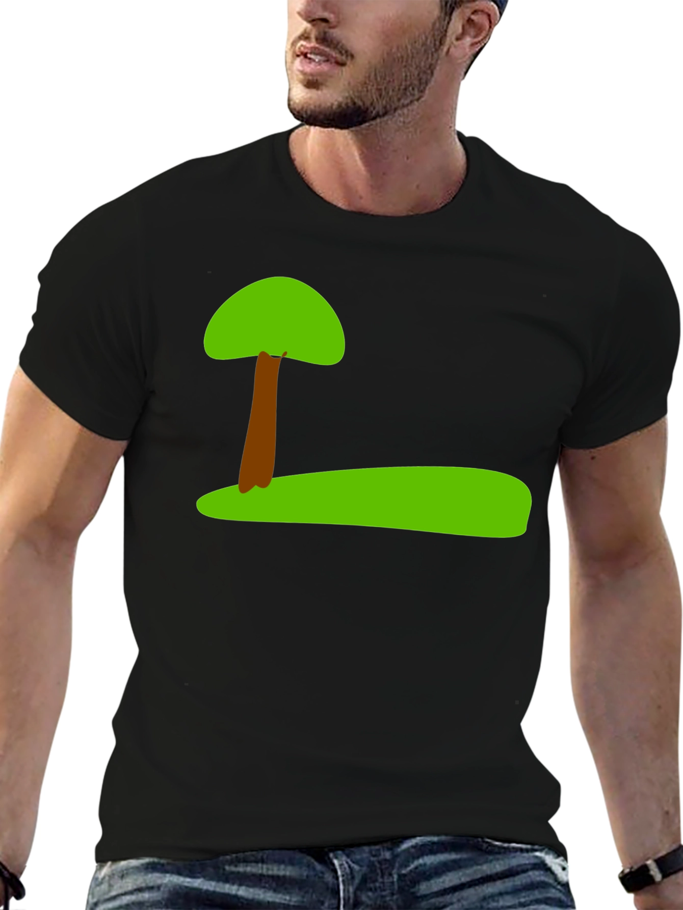 Nature Tree Graphic Black T-Shirt