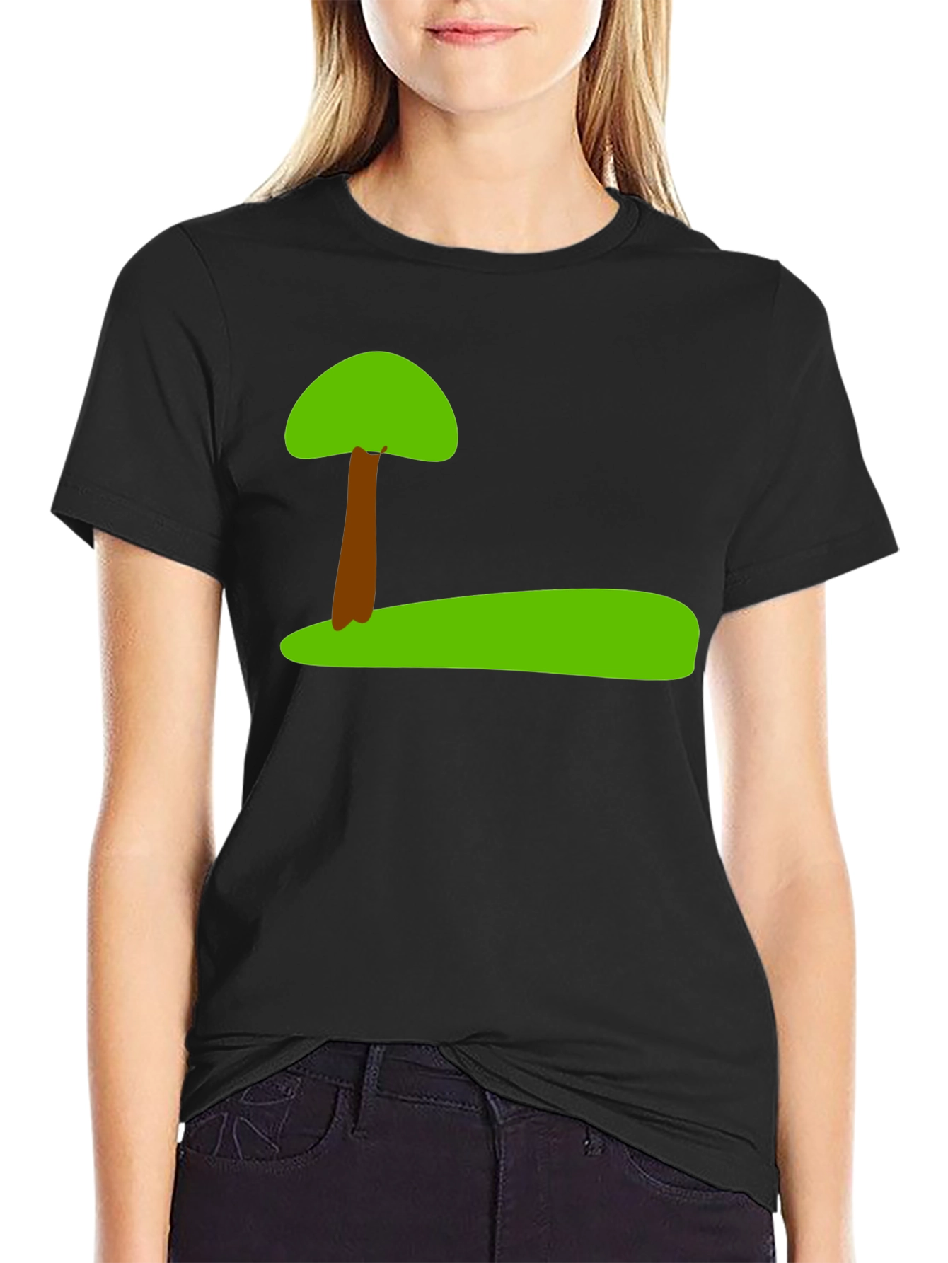 Nature Tree Graphic Black T-Shirt