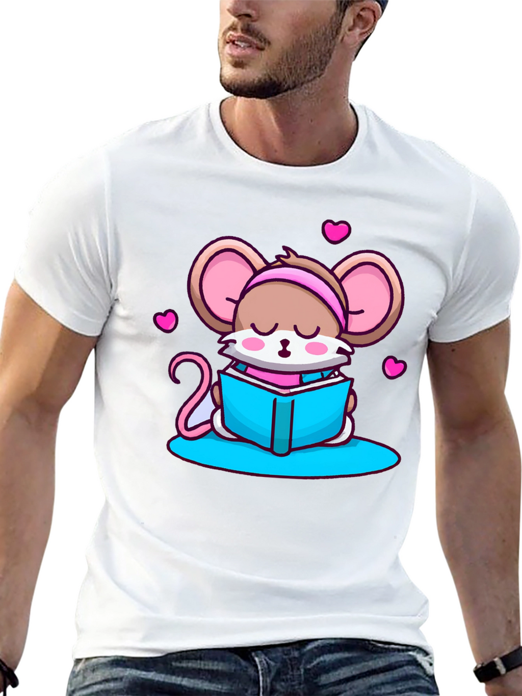 Cute Mouse Reading T-Shirt