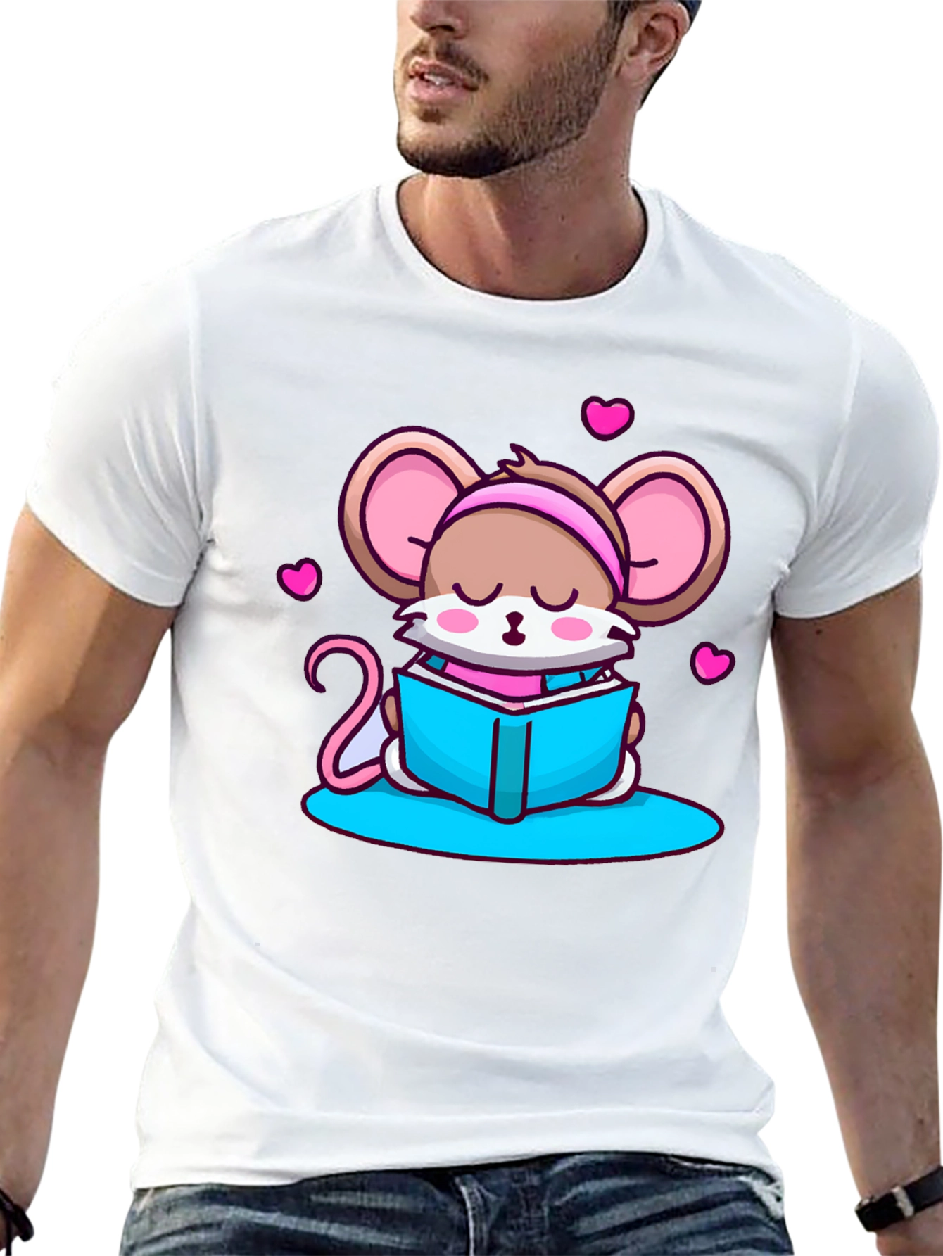 Cute Mouse Reading T-Shirt