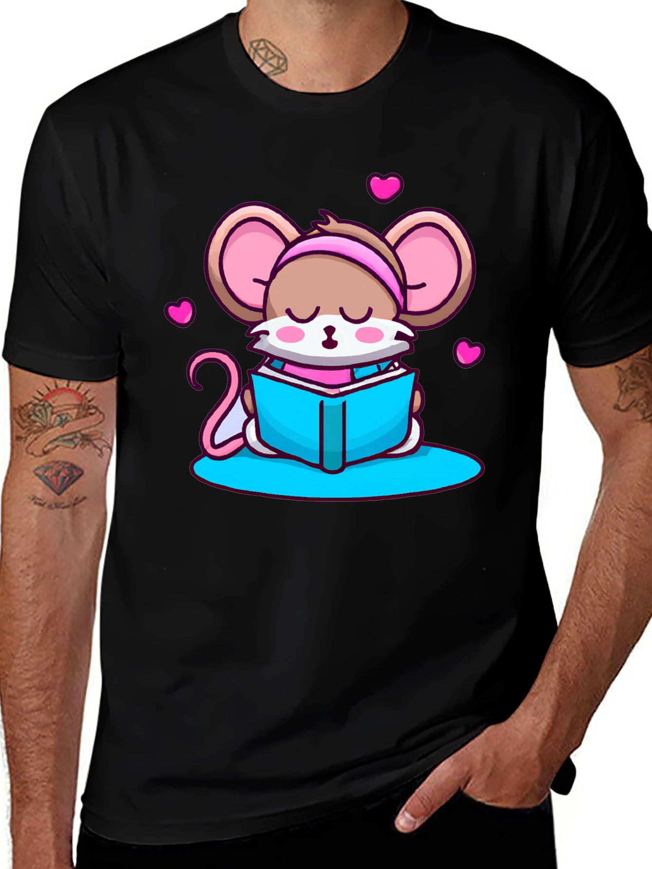 Cute Mouse Reading T-Shirt