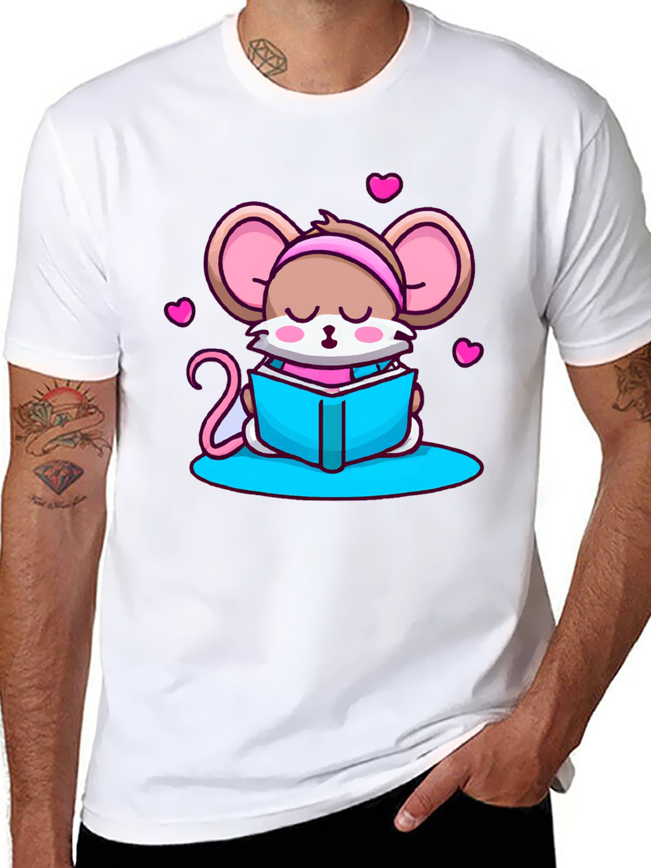 Cute Mouse Reading T-Shirt