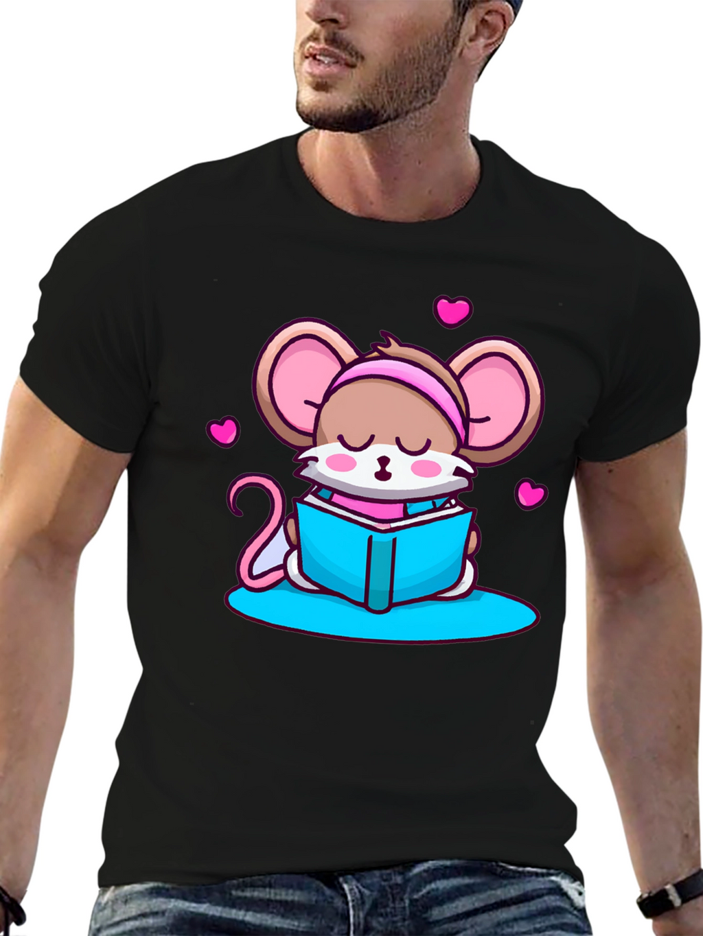Cute Mouse Reading T-Shirt